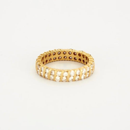 Bague 55.5 Alliance - Bague en or jaune sertie de diamants 58 Facettes LP677/12
