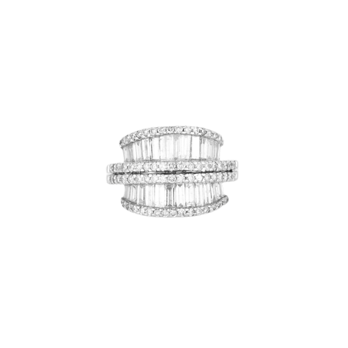 Bague 53 Les Deux Mondes - Bague en or blanc 750 sertie de diamants 58 Facettes LP674/10