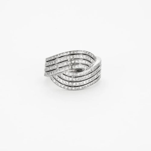 Bague 59 L'Entrelacée - Bague en or blanc avec diamants 58 Facettes LP31/12