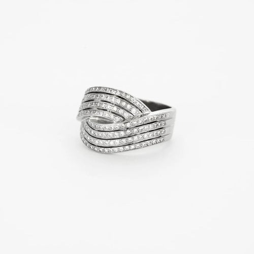 Bague 59 L'Entrelacée - Bague en or blanc avec diamants 58 Facettes LP31/12
