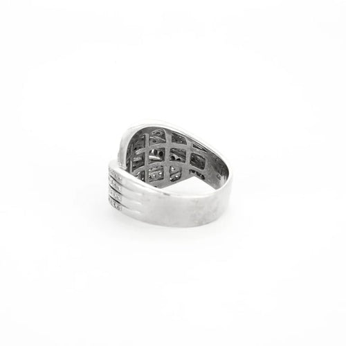 Bague 59 L'Entrelacée - Bague en or blanc avec diamants 58 Facettes LP31/12