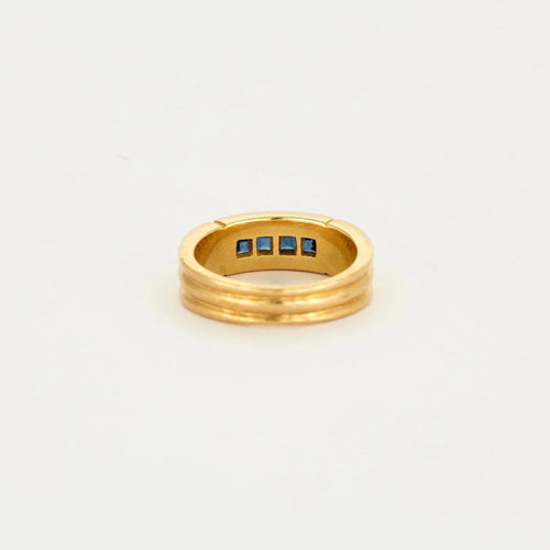 Bague 53 Alliance éternité - Bague en or jaune 750 sertie de saphirs 58 Facettes LP622/15