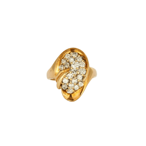 Bague 52 Bague en or jaune 18 carats sertie de diamants 58 Facettes LP464/10