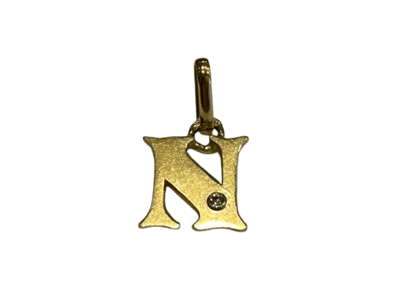 Pendentif Pendentif lettre N en or jaune 18k et diamant 58 Facettes LP251/16