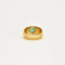Bague 57 Bague en or jaune 18 carats moldavite et diamants 58 Facettes LP473/12