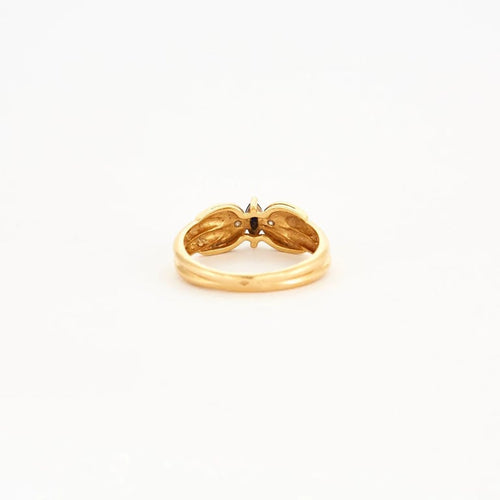Bague 54 Bague marquise en or jaune 18 carats, saphir et diamants 58 Facettes LP36/12