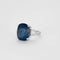 Bague 55 Bague en or blanc 18 ct avec saphir de Ceylan et diamants 58 Facettes LP827/13