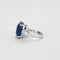 Bague 55 Bague en or blanc 18 ct avec saphir de Ceylan et diamants 58 Facettes LP827/13