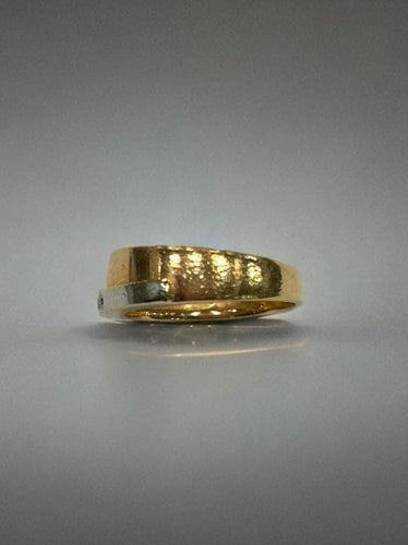 Bague 49 L'Une sur L'Autre - Bague jonc en or jaune et blanc 750 avec diamants 58 Facettes LP868 /13