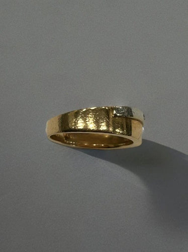 Bague 49 L'Une sur L'Autre - Bague jonc en or jaune et blanc 750 avec diamants 58 Facettes LP868 /13