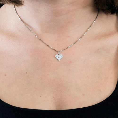 Pendentif Pendentif cœur en or blanc 18 carats et diamant 58 Facettes LP914-LP915/BET