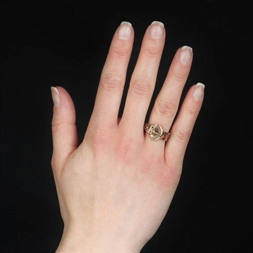 Bague 51 Bague ceinture filigranée ancienne en or jaune 18 carats 58 Facettes 23-080A