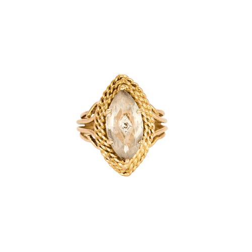 Bague 52 Bague en or jaune 750 avec goshénite et diamant 58 Facettes LP651/13