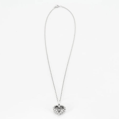 Collier Collier pendentif cœur en or blanc 750 et diamants 58 Facettes LP963/16