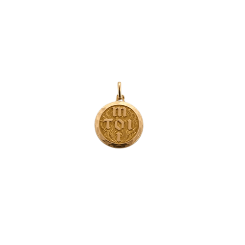 Pendentif Pendentif D’Amour rond en or jaune et or rose 750 58 Facettes LP1006/3