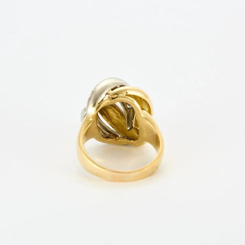 Bague 52.5 Senorita - Bague dôme tressée en or jaune et blanc, diamants 58 Facettes LP965/13