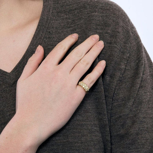 Bague 52 Bague jonc en or jaune 18K sertie de diamants 58 Facettes LP961/13
