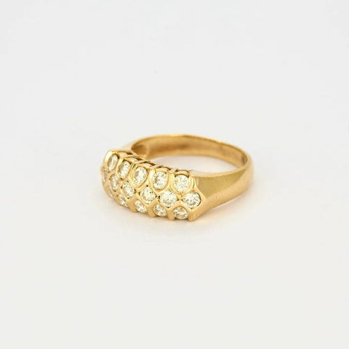 Bague 52 Bague jonc en or jaune 18K sertie de diamants 58 Facettes LP961/13