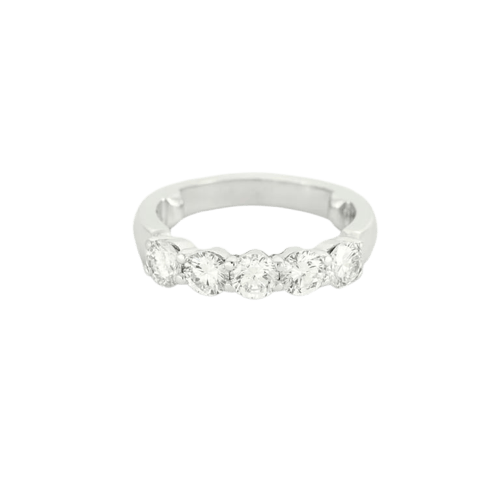 Bague 50.5 Bague rivière en or blanc 750 sertie de diamants 58 Facettes LP1061/12