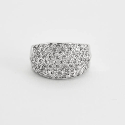 Bague 51.5 Bague vague en or blanc 750 sertie de diamants 58 Facettes LP1018/13