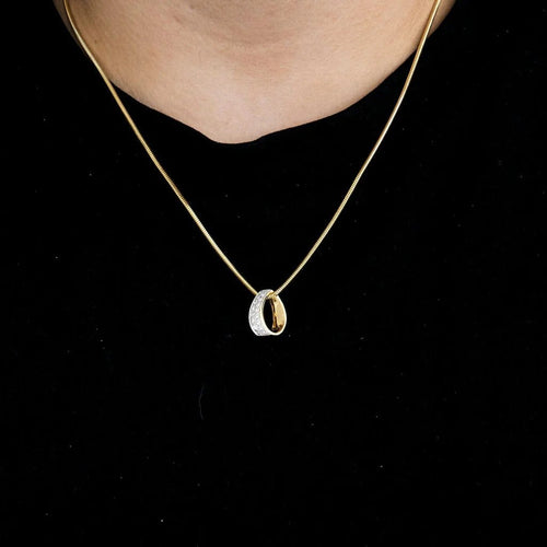 Collier Collier en deux ors 18 carats serti de 17 diamants 58 Facettes LP1120/16