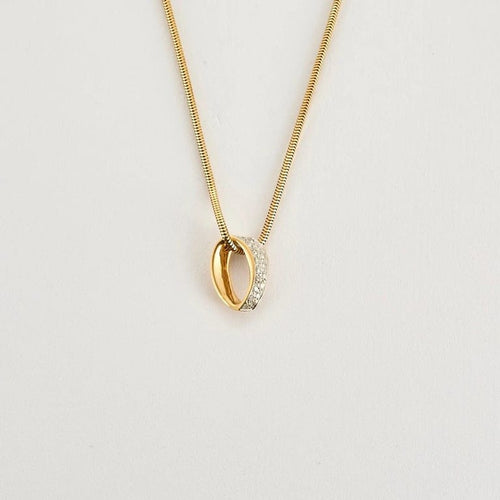 Collier Collier en deux ors 18 carats serti de 17 diamants 58 Facettes LP1120/16