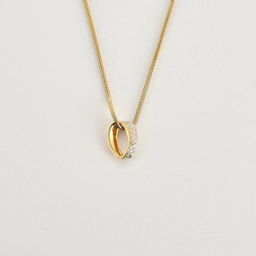 Collier Collier en deux ors 18 carats serti de 17 diamants 58 Facettes LP1120/16