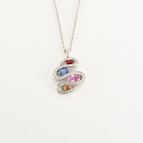 Collier Tutti Frutti - Collier en or blanc avec saphirs et diamants 58 Facettes LP1052/16