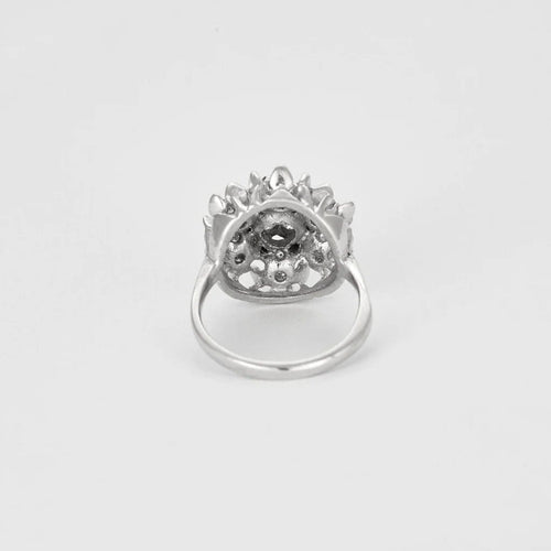 Bague 54 Bague fleur en or blanc 750 et diamants 58 Facettes LP1057/13