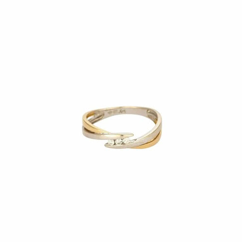 Bague 54.5 Bague Union - Alliance en or jaune et blanc 18 carats et diamants 58 Facettes LP1037/12