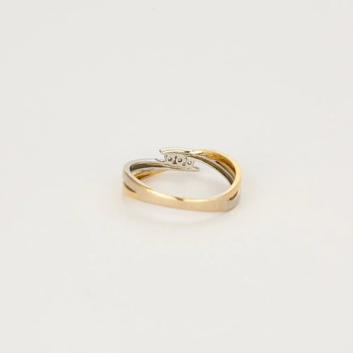 Bague 54.5 Bague Union - Alliance en or jaune et blanc 18 carats et diamants 58 Facettes LP1037/12