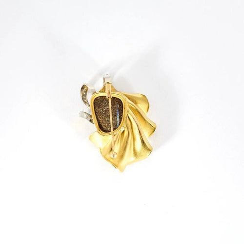 Pendentif Broche/pendentif Douceur de l’Océan en or jaune et platine, opale noire 58 Facettes LP1069/9
