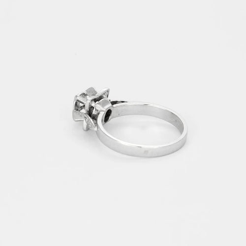 Bague 49 Art déco - Bague solitaire en or blanc 750 sertie de diamants 58 Facettes LP1121/13