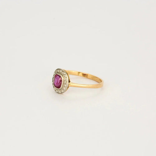 Bague 56 Bague - rubis et diamants en or jaune et blanc 58 Facettes LP1111/13