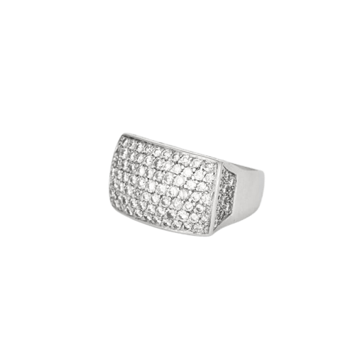 Bague 50 Bague Tank en or blanc 750 sertie de diamants 58 Facettes LP1075/13