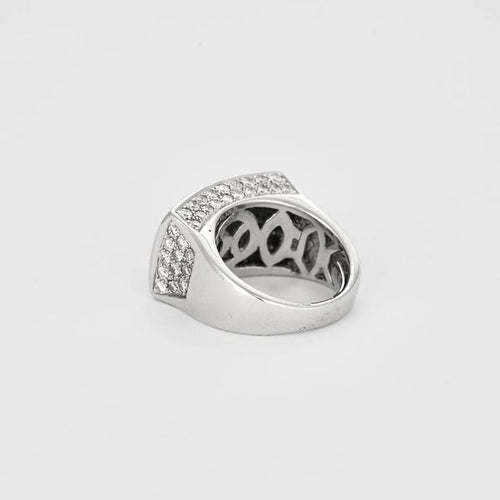 Bague 50 Bague Tank en or blanc 750 sertie de diamants 58 Facettes LP1075/13