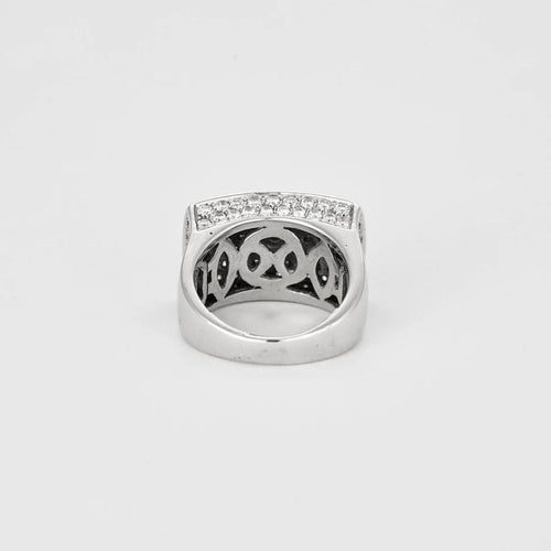 Bague 50 Bague Tank en or blanc 750 sertie de diamants 58 Facettes LP1075/13