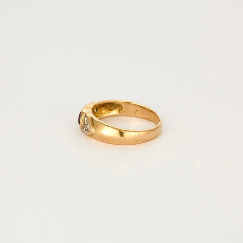Bague 52 Bague jonc en or jaune 750 avec saphir rose et diamants 58 Facettes LP1109/13