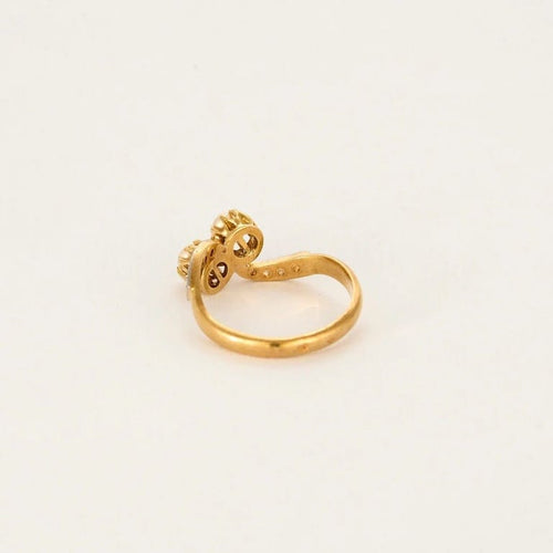 Bague 52 Bague Toi et Moi en or jaune et blanc avec perles et diamants 58 Facettes LP1259/BET