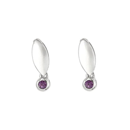 Boucles d'oreilles Boucles d’oreilles en or blanc 750 et améthyste 58 Facettes LP1308/15