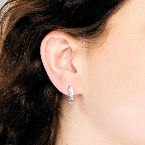 Boucles d'oreilles Boucles d’oreilles en or blanc 750 et améthyste 58 Facettes LP1308/15