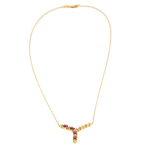Collier Collier en or jaune 18K avec rubis et diamants 58 Facettes LP1206/17