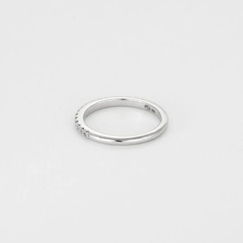 Bague 53 Alliance - Bague jonc semi-rond en or blanc et diamants 58 Facettes LP554/13