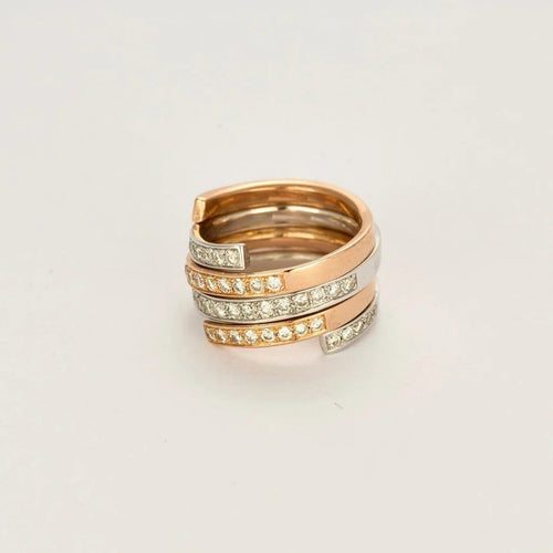 Bague 52 Bague L'Interminable en or rose et blanc avec diamants 58 Facettes LP1187