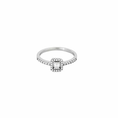 Bague 54 Bague solitaire en or blanc 750 sertie de diamants 58 Facettes LP1110/13