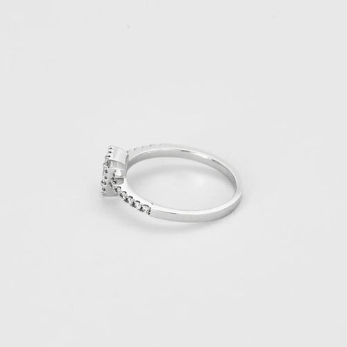 Bague 54 Bague solitaire en or blanc 750 sertie de diamants 58 Facettes LP1110/13