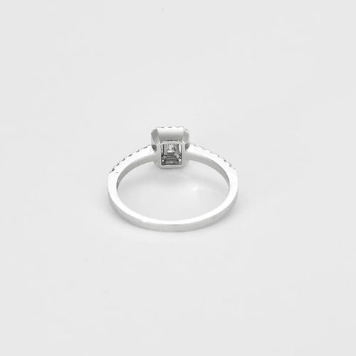 Bague 54 Bague solitaire en or blanc 750 sertie de diamants 58 Facettes LP1110/13
