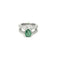 Bague 47 Esmeralda - Bague en or blanc 750, diamants et émeraude 58 Facettes LP1161