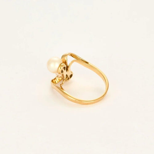 Bague 53 Bague Toi et Moi en or jaune et blanc avec saphir rose et perles 58 Facettes LP1155
