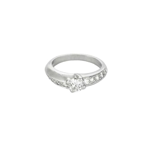 Bague 51.5 Solitaire - Bague en or blanc 750 et diamants taille brillant 58 Facettes LP1230/11